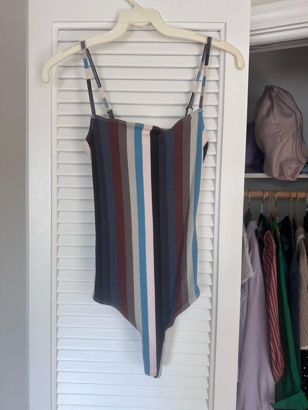 Urban Outfitters Out From Under Ribbed Tank Top Gray & Light Blue